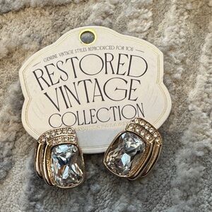 Anthropologie Gold and Silver Crystal Earrings